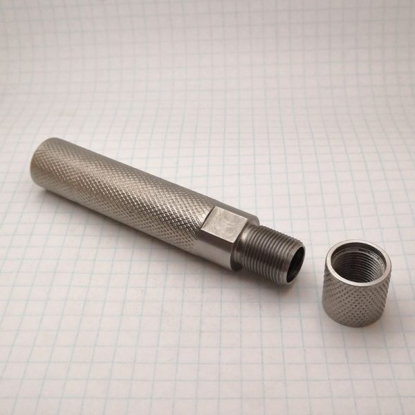 Two inch extension adapter FEMALE 12x28 TPI to MALE 12x28 TPI